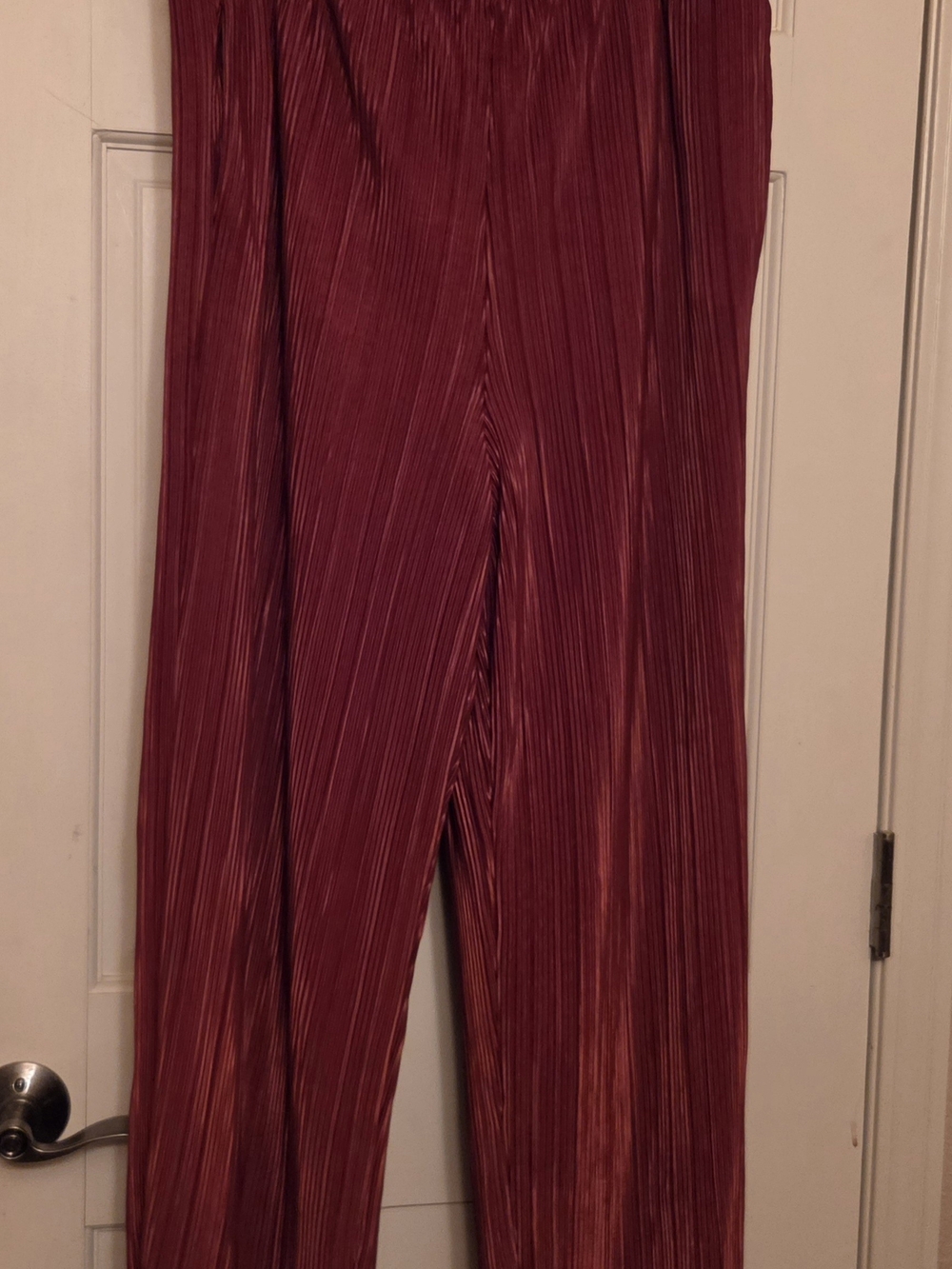 Nine West Pleated Wide-Leg L/XL Pants in Terra-cotta